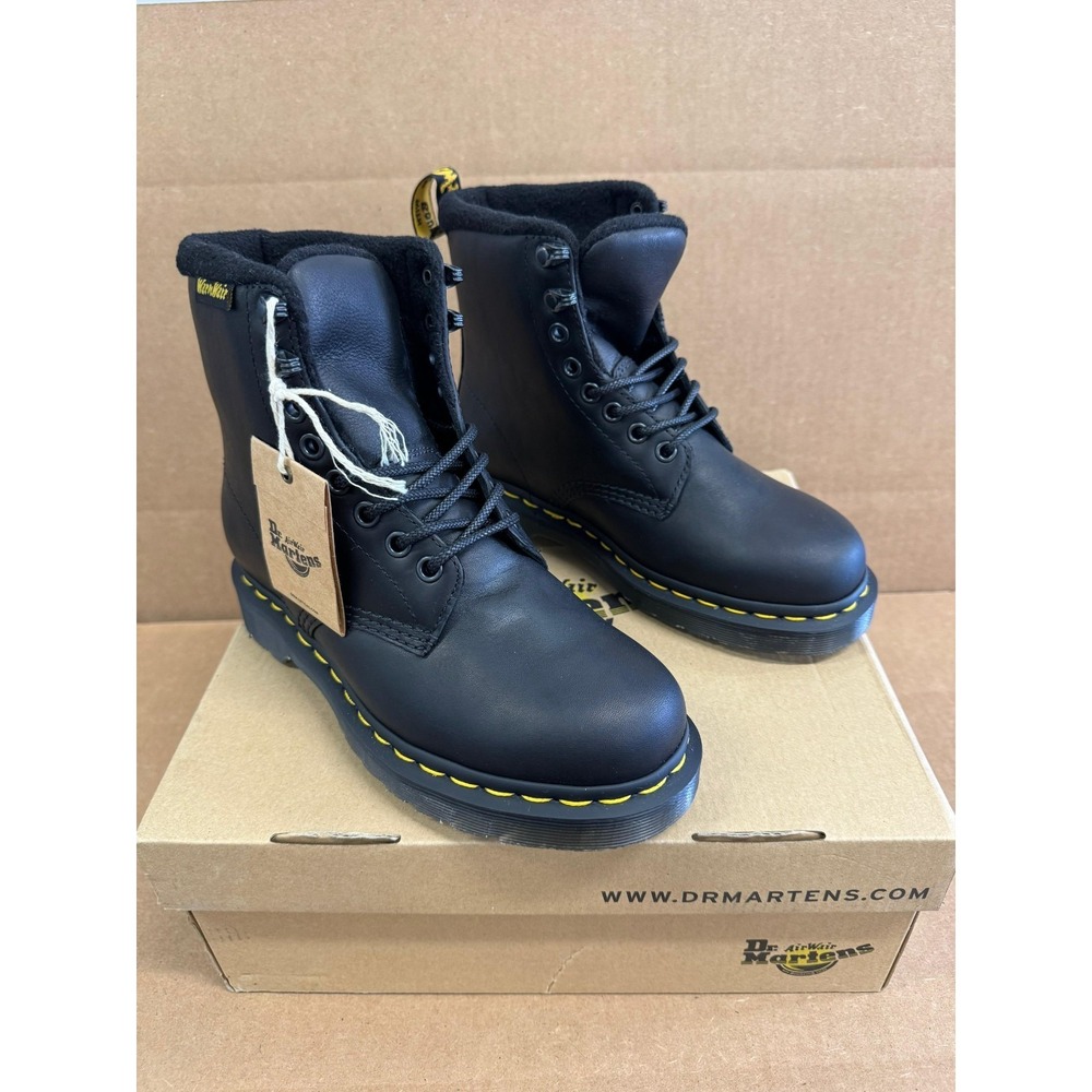 Dr. Martens 1460 Pascal WarmWair Leather Lace-Up Boots Black Women Size 5 US